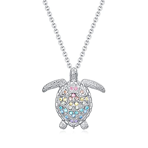 luomart Turtle Dolphin Shark Necklace Gifts,Seahorse Starfish Whale Pendant Necklaces Jewelry for Women