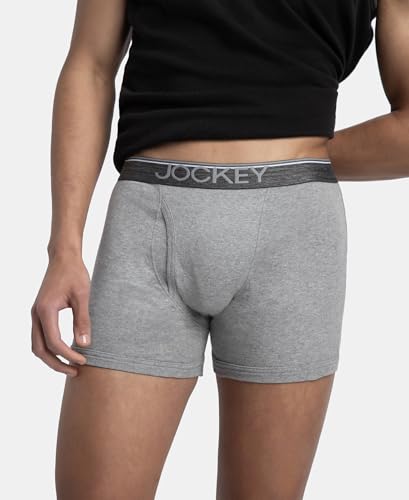 Image of Jockey 8009 Men's Super Combed Cotton Rib Solid Boxer Brief with Ultrasoft Waistband (Pack of 3)