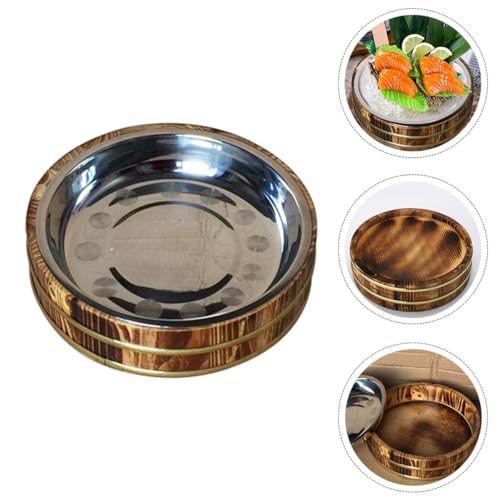 Plato bandeja sushi de acero inoxidable SHINEOFI 24 cm miniatura 6