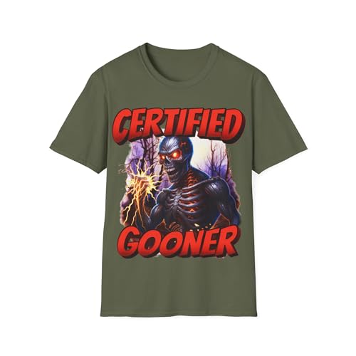 T-shirt Gooner Gooning squelette humour rigolo Gen Z
