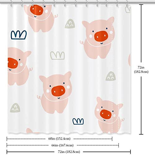 Rideau de douche cochon mignon 183 cm pour salle de bain