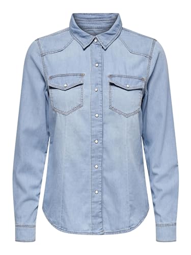 Image of ONLY Women's Cotton Regular Fit Collar Neck Shirt