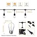 FOXLUX String Lights - 48 ft LED Outdoor String Lights - Shatterproof, Waterproof Pergola Lights - 15 Hanging Sockets, Light Sensor, Edison Bulbs - Decor for Patio, Backyard, Garden, Bistro
