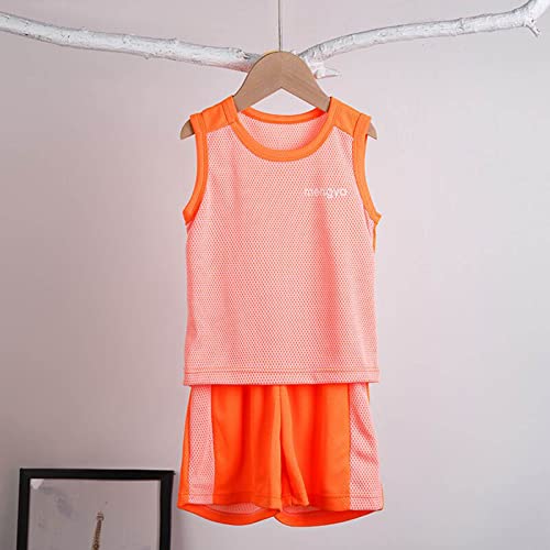 2-Piece Summer Clothes for Boys Color Block Sleeveless Tank Top & Shorts Causal Athletic Outfits Mesh Vest Sets2