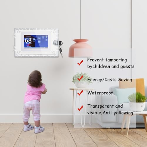 QUTHZZHY Universal Thermostat Lock Box, Thermostat Schließkasten mit Schlüssel, Transparenter Thermostat Schutz, für die Meisten Thermostate auf dem Markt, für Wohnungen, Büros, Kirchen, Schulen