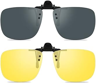 Polarized Unisex Clip on Flip up Sunglasses over Prescription and Reading Glasses Frames