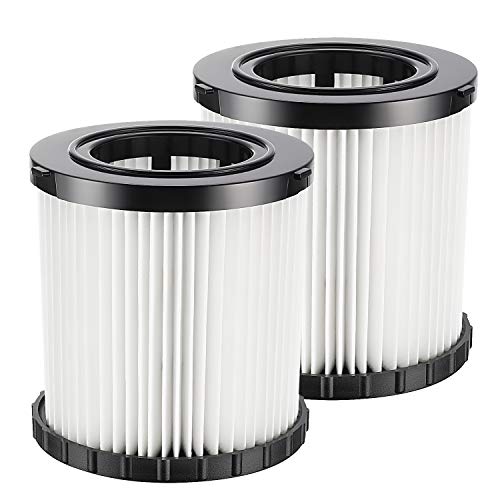 DCV581H DCV580H Vacuum Filter for DEWALT 20V MAX Shop Vac Cleaner Cordless and Corded Portable 2 Gallon Wet Dry Vacuum, Washable and Reusable Hepa Replacement Filter, 2 Pack