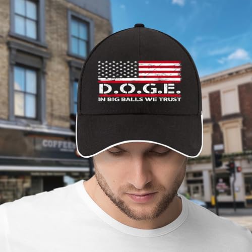 Women's Washed Running Hat,D.O.G.E. in Big Balls We Trust I Voted for Big Balls Sun Hat Trucker Hat Women Hats for Women Gifts2