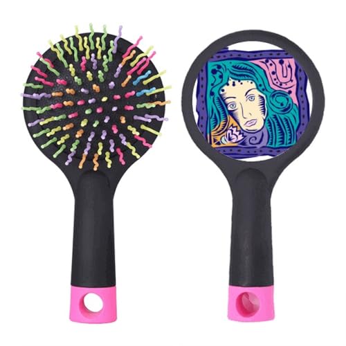 Brosse démêlante anti-casse à coussin d'air gravure Vierge culture mexicaine