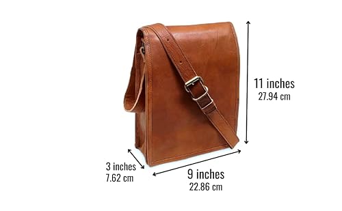 11" Small Leather Messenger Bag Shoulder Bag Cross Body Vintage Messenger Bag For Women & Men Satchel Man Purse Competible With Ipad And Tablet #TOP3