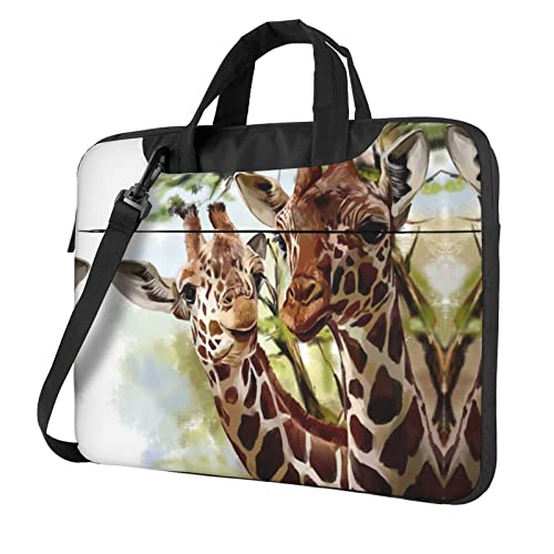 Bolso maletín para portátil con diseño Watercolor Deer Giraffe miniatura 1