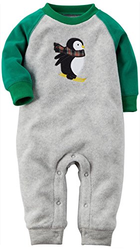 Barboteuse pingouin Carter's gris chiné pour bébé garçon vêtement unpièce