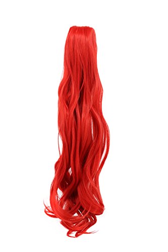 karlery Curly Clip In Thick Claw Drawstring Ponytail Red