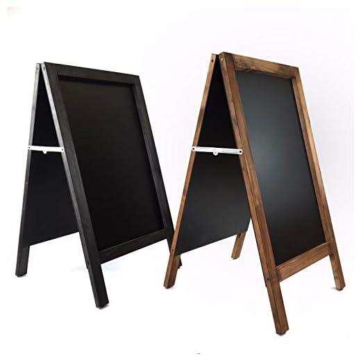 Pizarra caballete marco madera Pizarra negra doble cara apta para tizas y rotuladores efecto tiza. Ideal para hostelería, infantil, restaurante, habitación niños, etc. (NEGRO, 120 x 60 cm)