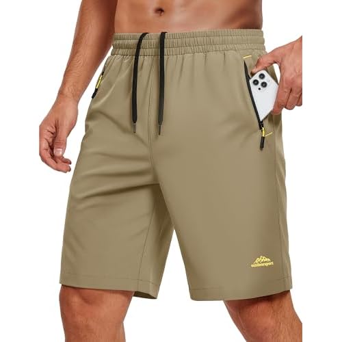 MAGCOMSEN Men's Workout Gym 9" Shorts Quick Dry Lightweight Summer Casual Athletic Hiking Shorts for Men with 3 Pockets