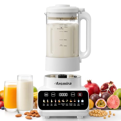 Arcmira Nut Milk Maker with Detachable Design, 13-in-1 Automatic, 59.18oz | No Soak, Delay Start, Keep Warm & Auto-Clean Soy Milk Maker Machine, Fresh Homemade Almond/Oat Milk, Juice, Soup, Shakes