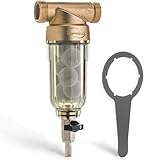 iSpring WSP-50SL Reusable Whole House Spin Down Sediment Water Filter Softener, Includes Siliphos Helps Prevent Scale and Corrosion, 1" MNPT + 3/4" FNPT, 50 Micron