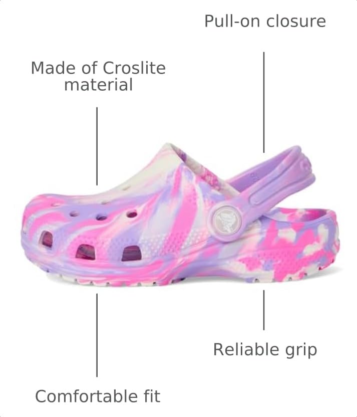 Image of Crocs Unisex-Child Classic Watercolor Marbled Clog