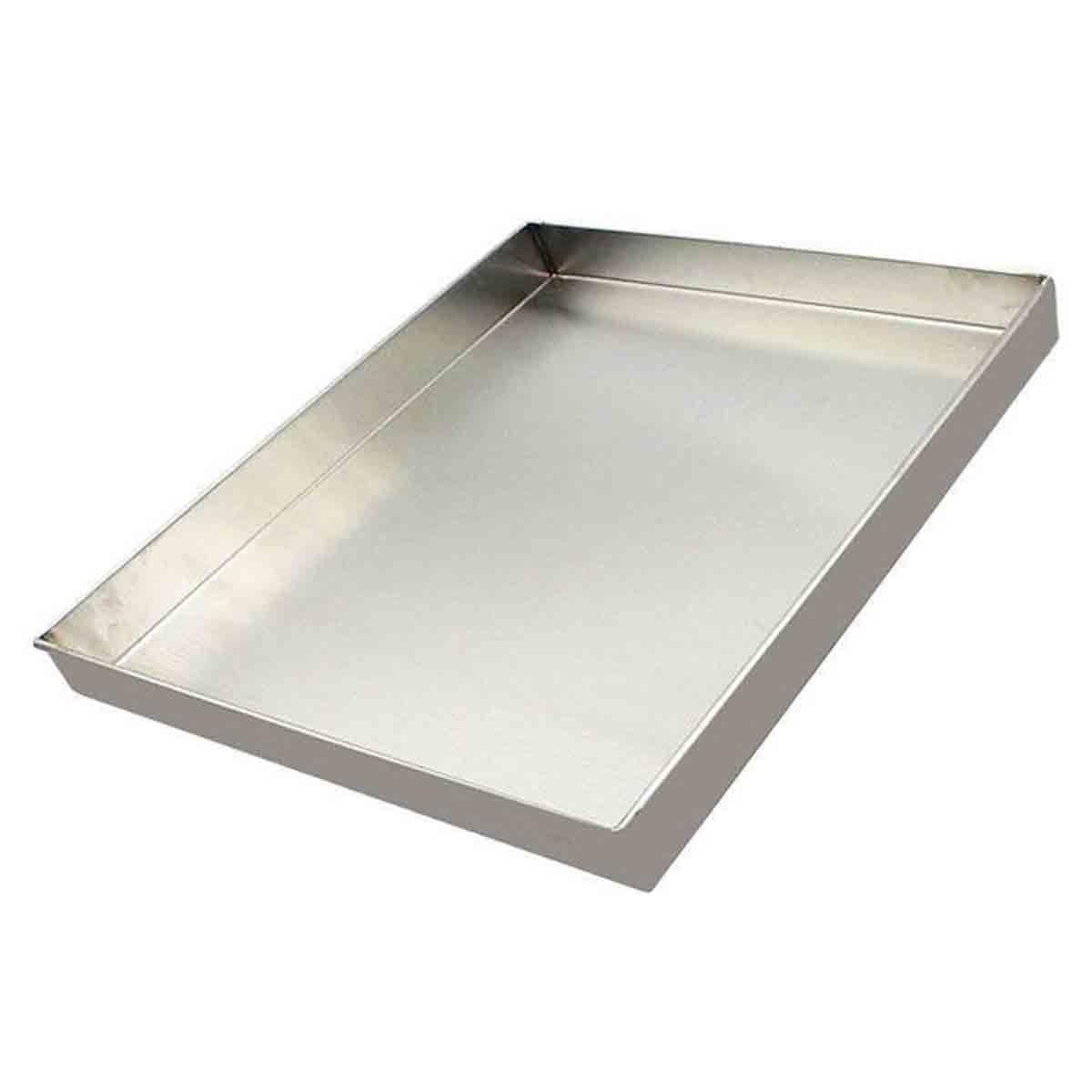304 Stainless Steel Tray, Raised Edge Leak-Proof Square Metal Drip Pan