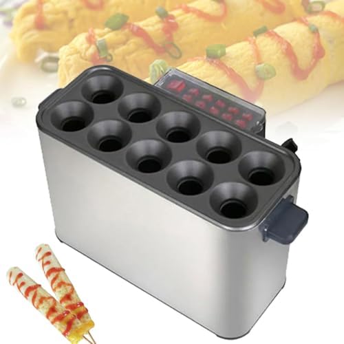 Egg Roll Maker - Automatic Omelette Machine with 10 Tubes, Electric Corn Dog and Hot Dog Fryer