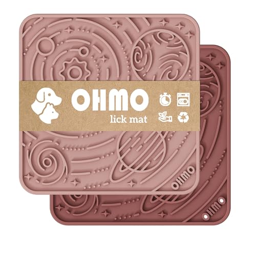 OHMO Schleckmatte Hund, Leckmatte für Welpen Katze - 2 Pcs Klein, für Haustier Angst Relief und langsam füttern, Lebensmittelqualität Silikon