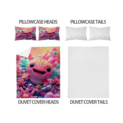 Housse de couette Axolotl Corail en microfibre premium 3 pcs - 4