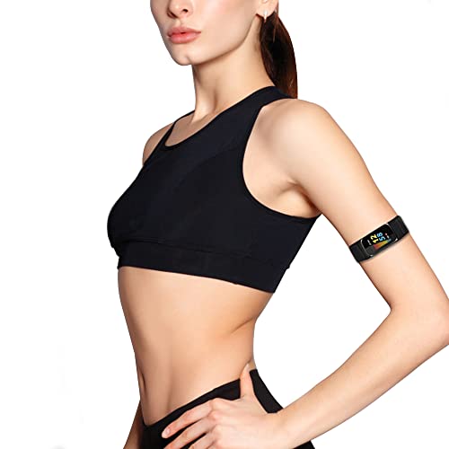 Elastic Armband for Fitbit Charge 5 Watch, BUMOVE Adjustable Sport Workout Women Men Stretchy Arm or Ankle Band Strap (Black)