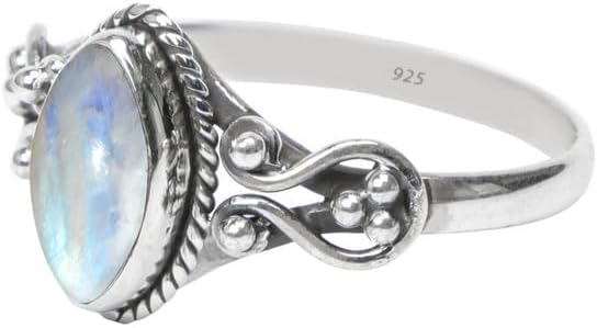 Rainbow Moonstone Stone Ring, 925 Sterling Silver Statement Ring For Women, Handmade Ring Gemstone Promise Ring for Birthday Christmas Gift For Her Ring Size US 7 - Image 3