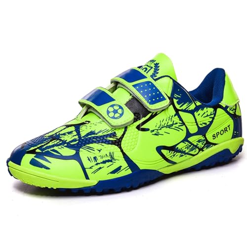 BAODLE kinderen voetbalschoenen jongens FG/AG meisjes TF outdoor, groen, maat 34