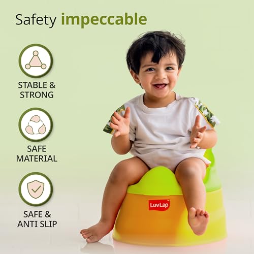 Image of LuvLap Adaptable 2 in 1 Potty Training Seat for 1 + Year Child, Potty Trainer with DetachablePotty Bowl, Suitable for Potty Training of Boys & Girls (Green& Yellow) (Pack of 2)