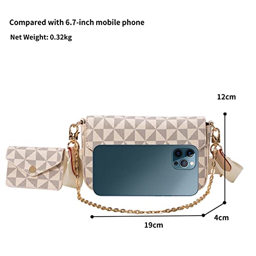 Small Crossbody Bags for Women Stylish Designer Purses White Messenger Bags Coin Purse including 2 Size Bag3