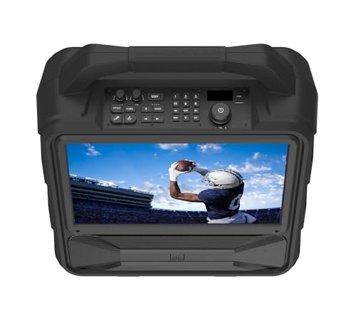 Image of Monster Vision 2 | Portable Entertainment System with 15.6 inch 1080p Display & 60W Speakers | up to 25 Hours of Playtime | Dual HDMI Ports | Includes USB-C to HDMI Cable | ATSC Tuner for Portable TV use