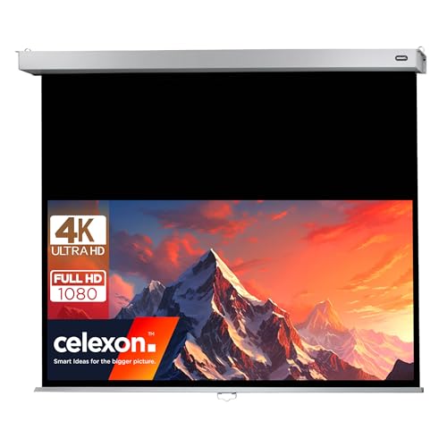 celexon Professional Plus Rollo-Leinwand 90' | 200x125 cm 16:10 | manuell ausziehbare 4K, Full-HD...