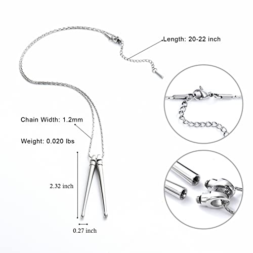 constantlife Drumsticks Cremation Memorial Jewelry for Ashes Stainless Steel Urn Pendant Necklace Rock Drummer Music Keepsake Gift2