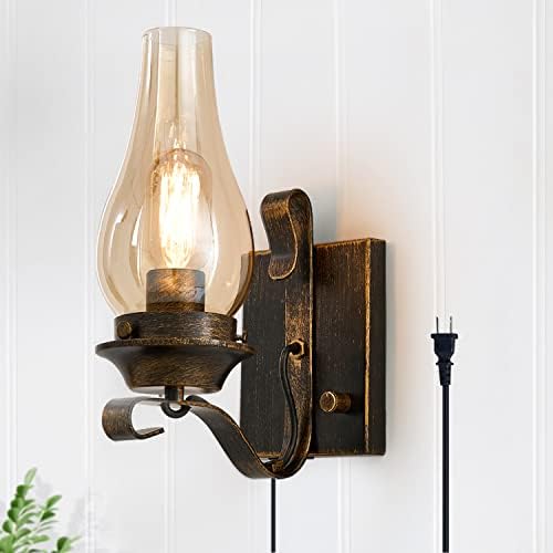 Retro Rustic Plug-in Wall Sconce