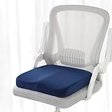 Car Seat Cushion for Driving, Memory Foam Seat Cushion Pad for Long Sitting, Tailbone, Sciatica, Lower Back Pain Relief, Anti Slip Bottom Seat Cushion for Car, Office Chair and Home Chair (Navy Blue)