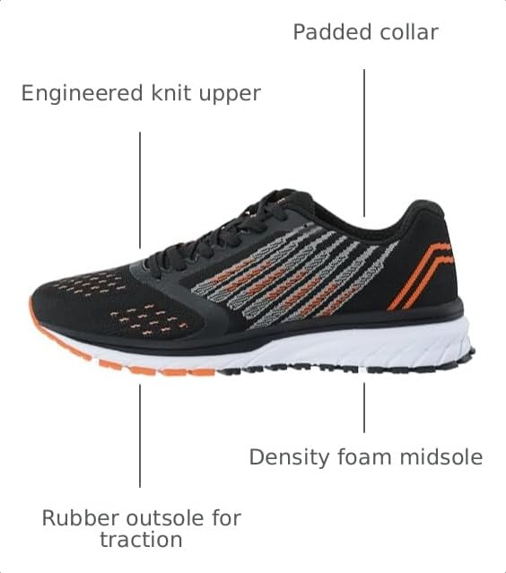Image of Joomra Whitin Men's Supportive Running Shoes Cushioned Athletic Sneakers | Durable Rubber Outsole, Lace-up fit, Removable Insole, Reliable Traction for Jogging, Walking, Gym, Workouts, Training