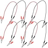 Cabilock 8 Stück Krokodilklemmen mit 20cm Isolierten Kupferleitungen Vielseitige Stromverbindung für Physiklabor und Elektronikexperimente