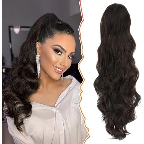 BARSDAR 26 Inch Wavy Ponytail Extension Cover