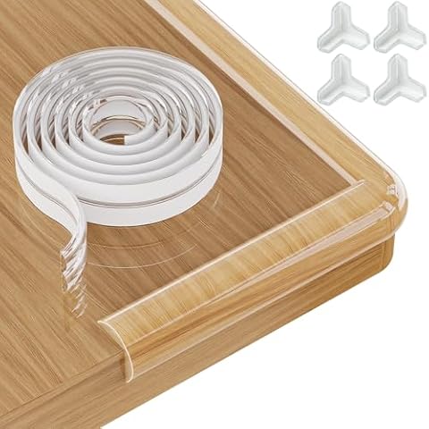 Corner Protectors Baby Proofing,Edge Protector for Baby, Furniture Corner Guard & Edge Safety Bumpers, 9.8ft(3M)+4 T Corner Protectors Cover