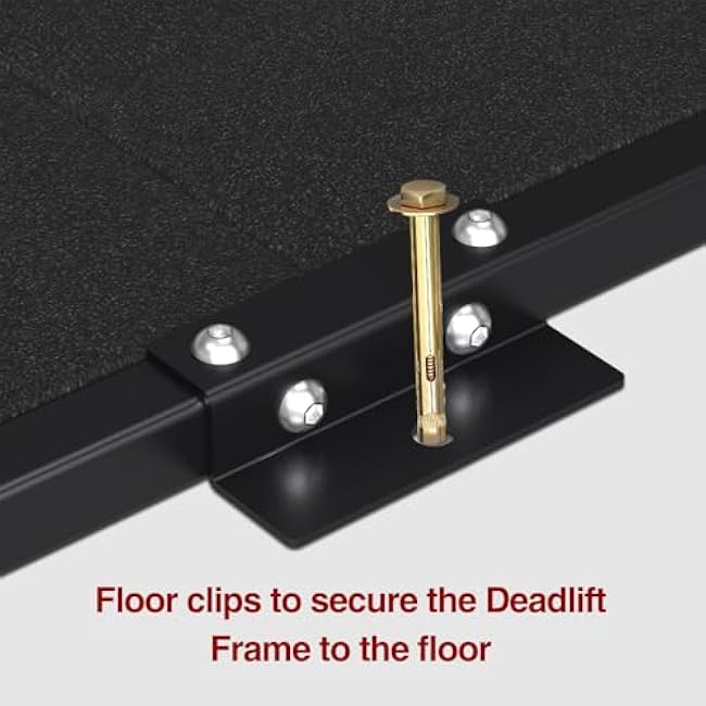 8ftx4ft Deadlift Platform,Bolt-Together Steel Frame & 8-Pack Rubber Tiles,Dedicated Weightlifting Space, Includes Band Pegs,Weight Lifting Platform for Home Gym