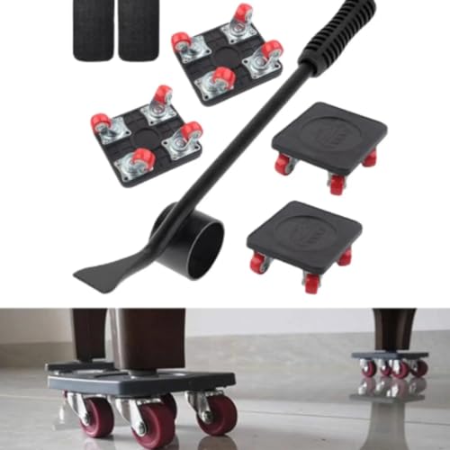 Levantador de Móveis Preto Com Rodinhas Para transportar Suporta até 150kg