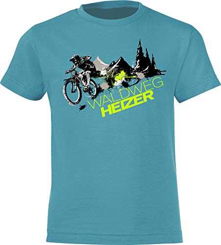 Camiseta de ciclismo para niños - Waldweg Heizer - Mountain bike - Ropa deportiva para niños y niñas - Ropa de exterior, Piscina, 152-164