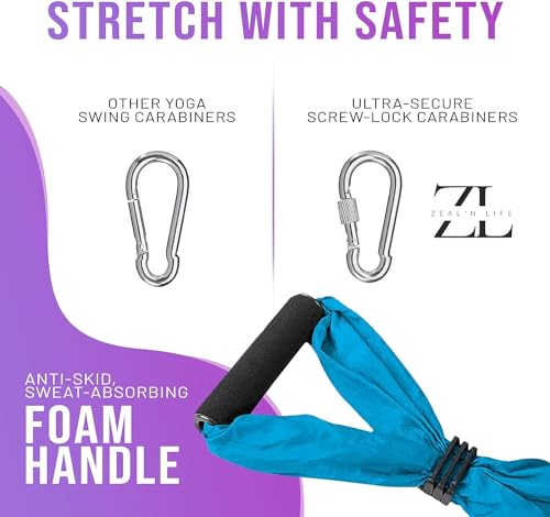 ZEAL'N LIFE Yoga Swing, Aerial Silks, Yoga Hammock for Outdoor Inversion Therapy Flying Sling Set, Aerial Yoga Hammock, Yoga Swings For Indoor Use with Ceiling Mount Accessories (Yoga Swing Green)