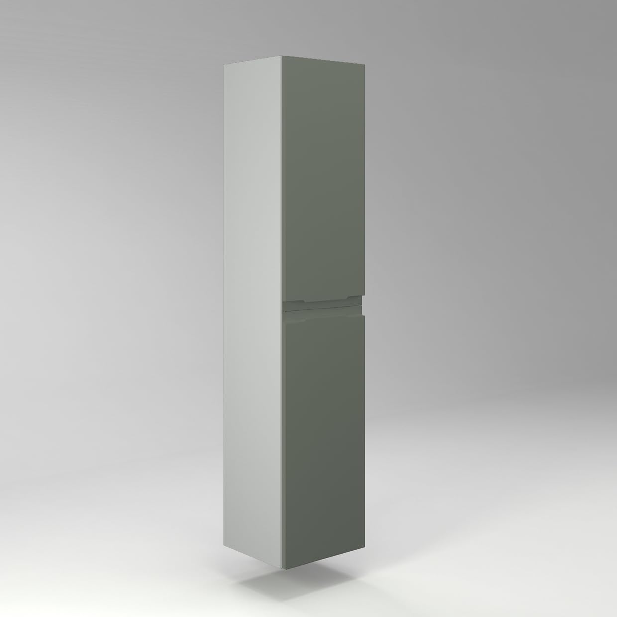 Diventa Modello Diva Star, Colonna Bagno sospesa con 2 ante e 4 ripiani spaziosi, colore verde e grigio