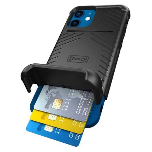 Scooch Wingmate Hidden Wallet Case Compatible with iPhone 12 Case/iPhone 12 Pro Case [10 ft Drop Protection] Credit Card Holder for 3 Cards with Magnetic Sheet for Magnetic Car Mount (Black)