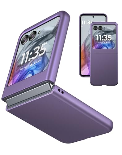 Eastcoo Slim Fit Moto Razr 50 Hülle, [Frostgefühl Hartem PC Rücken] [Unterstützt kabelloses Laden] Superdünn Stoßfest Schutzhülle für Motorola Razr 50 5G 2024, Violett