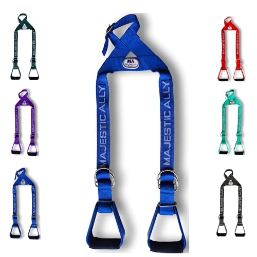Majestic Ally Nylon Overlay Adjustable Heavy Duty Padded Youth Stirrup (Royal Blue)