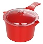 Easycook Microwave Saucepan with Lid 750ML RED