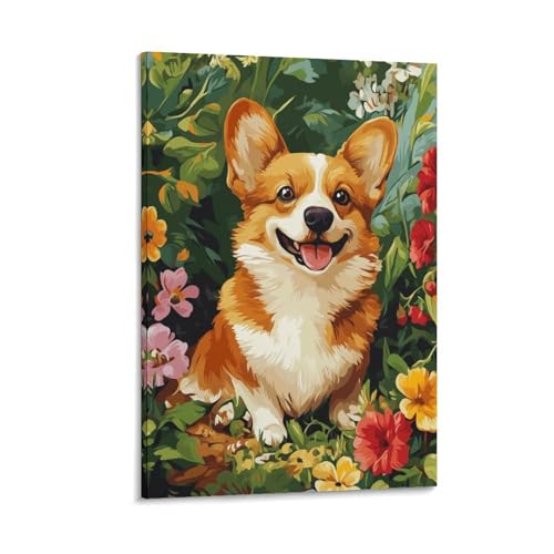 Peintures sur toile Corgi habillage mural pour couloirs vides et sombres